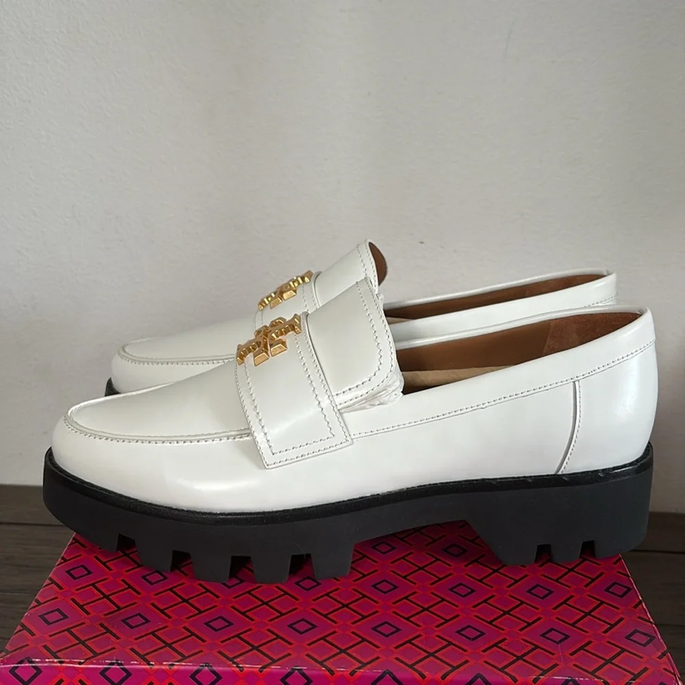 NIB [Tory Burch] Mini Everly Chunky Loafers Cambridge In New Ivory Women’s 10.5 - Picture 8 of 15